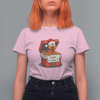 Merry F Caw F Santa Chicken T Shirt For Women Funny Christmas Gift - Wonder Print Shop