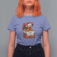 Merry F Caw F Santa Chicken T Shirt For Women Funny Christmas Gift - Wonder Print Shop