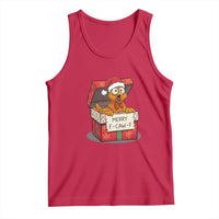 Merry F Caw F Santa Chicken Tank Top Funny Christmas Gift - Wonder Print Shop