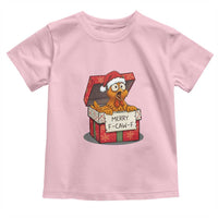 Merry F Caw F Santa Chicken Toddler T Shirt Funny Christmas Gift - Wonder Print Shop