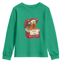 Merry F Caw F Santa Chicken Youth Sweatshirt Funny Christmas Gift - Wonder Print Shop