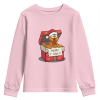 Merry F Caw F Santa Chicken Youth Sweatshirt Funny Christmas Gift - Wonder Print Shop