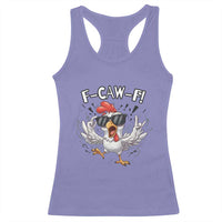 Funny F Caw F Chicken Sarcastic Joke Gift Racerback Tank Top - Wonder Print Shop