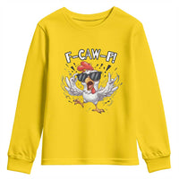 Funny F Caw F Chicken Sarcastic Joke Gift Youth Sweatshirt - Wonder Print Shop