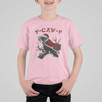F Caw F Raven Sarcastic Joke T Shirt For Kid Holiday Gag Gift - Wonder Print Shop
