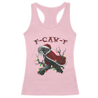 F Caw F Raven Sarcastic Joke Racerback Tank Top Holiday Gag Gift - Wonder Print Shop