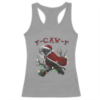 F Caw F Raven Sarcastic Joke Racerback Tank Top Holiday Gag Gift - Wonder Print Shop