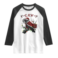 F Caw F Raven Sarcastic Joke Raglan Shirt Holiday Gag Gift - Wonder Print Shop