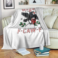 Merry F Caw F Raven Lover Throw Blanket Funny Holidays Gift - Wonder Print Shop