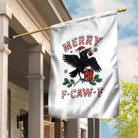 Merry F Caw F Raven Lover Garden Flag Funny Holidays Gift - Wonder Print Shop