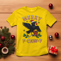 Merry F Caw F Raven Lover T Shirt Funny Holidays Gift - Wonder Print Shop