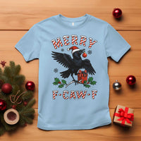 Merry F Caw F Raven Lover T Shirt Funny Holidays Gift - Wonder Print Shop