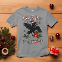 Merry F Caw F Raven Lover T Shirt Funny Holidays Gift - Wonder Print Shop