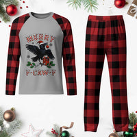 Merry F Caw F Raven Lover Plaid Pajama Set Funny Holidays Gift - Wonder Print Shop