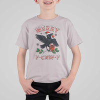 Merry F Caw F Raven Lover T Shirt For Kid Funny Holidays Gift - Wonder Print Shop