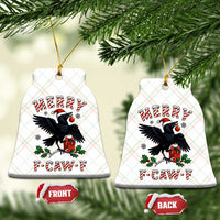 Merry F Caw F Raven Lover Ceramic Ornament Funny Holidays Gift - Wonder Print Shop