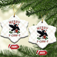 Merry F Caw F Raven Lover Ceramic Ornament Funny Holidays Gift - Wonder Print Shop