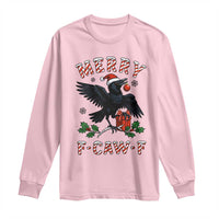Merry F Caw F Raven Lover Long Sleeve Shirt Funny Holidays Gift - Wonder Print Shop