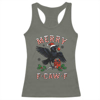 Merry F Caw F Raven Lover Racerback Tank Top Funny Holidays Gift - Wonder Print Shop