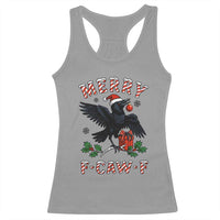 Merry F Caw F Raven Lover Racerback Tank Top Funny Holidays Gift - Wonder Print Shop