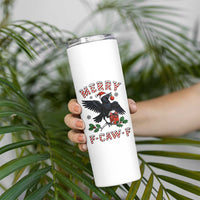 Merry F Caw F Raven Lover Skinny Tumbler Funny Holidays Gift - Wonder Print Shop