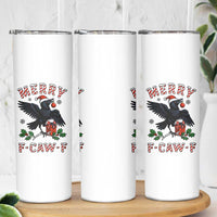 Merry F Caw F Raven Lover Skinny Tumbler Funny Holidays Gift - Wonder Print Shop