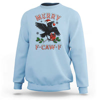 Merry F Caw F Raven Lover Sweatshirt Funny Holidays Gift - Wonder Print Shop