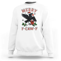 Merry F Caw F Raven Lover Sweatshirt Funny Holidays Gift - Wonder Print Shop