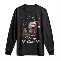 Merry F Caw F Raven Lover Long Sleeve Shirt Funny Christmas Gift - Wonder Print Shop