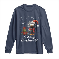 Merry F Caw F Raven Lover Long Sleeve Shirt Funny Christmas Gift - Wonder Print Shop