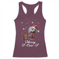 Merry F Caw F Raven Lover Racerback Tank Top Funny Christmas Gift - Wonder Print Shop