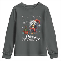 Merry F Caw F Raven Lover Youth Sweatshirt Funny Christmas Gift - Wonder Print Shop