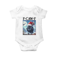 F Caw F Christmas Raven Baby Onesie Funny Bird Lover Gift - Wonder Print Shop