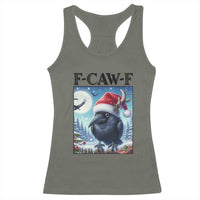 F Caw F Christmas Raven Racerback Tank Top Funny Bird Lover Gift - Wonder Print Shop