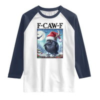 F Caw F Christmas Raven Raglan Shirt Funny Bird Lover Gift - Wonder Print Shop