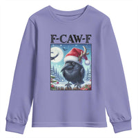 F Caw F Christmas Raven Youth Sweatshirt Funny Bird Lover Gift - Wonder Print Shop