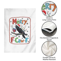 Funny Christmas Santa Raven Garden Flag Merry F Caw F Joke Gift - Wonder Print Shop