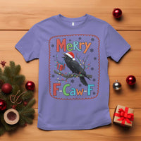 Funny Christmas Santa Raven T Shirt Merry F Caw F Joke Gift - Wonder Print Shop