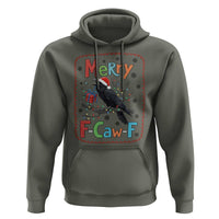 Funny Christmas Santa Raven Hoodie Merry F Caw F Joke Gift - Wonder Print Shop