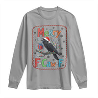 Funny Christmas Santa Raven Long Sleeve Shirt Merry F Caw F Joke Gift - Wonder Print Shop