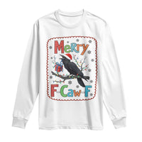 Funny Christmas Santa Raven Long Sleeve Shirt Merry F Caw F Joke Gift - Wonder Print Shop