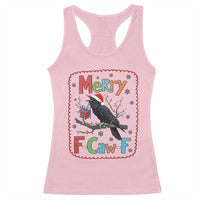 Funny Christmas Santa Raven Racerback Tank Top Merry F Caw F Joke Gift - Wonder Print Shop