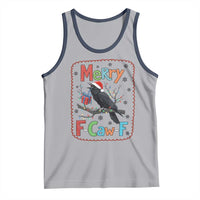 Funny Christmas Santa Raven Tank Top Merry F Caw F Joke Gift - Wonder Print Shop