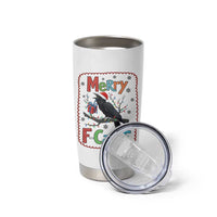 Funny Christmas Santa Raven Tumbler Cup Merry F Caw F Joke Gift - Wonder Print Shop
