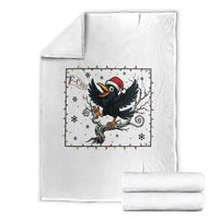 Funny Christmas Raven Lovers Throw Blanket F Caw F Joke Gift - Wonder Print Shop