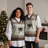 Funny Xmas Raven Lovers V-Neck Knit Sweater Vest F Caw F Joke Gift - Wonder Print Shop