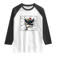 Funny Christmas Raven Lovers Raglan Shirt F Caw F Joke Gift - Wonder Print Shop