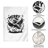 Merry F Caw F Christmas Raven Garden Flag Funny Holiday Gift - Wonder Print Shop