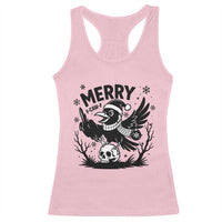 Merry F Caw F Christmas Raven Racerback Tank Top Funny Holiday Gift - Wonder Print Shop