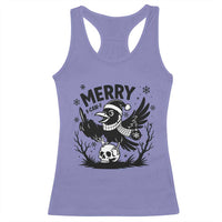 Merry F Caw F Christmas Raven Racerback Tank Top Funny Holiday Gift - Wonder Print Shop